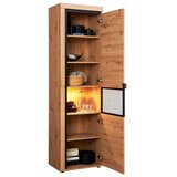 Mömax Vitrina Nyon, Barva Hrasta, Črna, Led | Shoptok.si