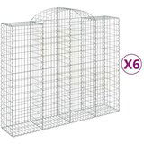  Obokane gabion košare 6 kosov 200x50x160/180cm pocinkano železo | Shoptok.si