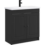 vidaXL Komplet pohištva za kopalnico Črna 56 x 37,5 x 81 cm, (5000245393) | Shoptok.si