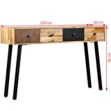 vidaXL Konzolni Stol od Masivne Obnovljene Tikovine 120x30x76 cm | shoptok.hr