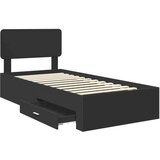  Konstrukcija postelje Črna 100 x 200 cm Konstruiran les, (5000102828) | Shoptok.si