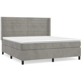 The Living Store Box spring postelja z vzmetnico svetlo siva 160x200 cm žamet - Box Spring Postelja, (21491721) | Shoptok.si