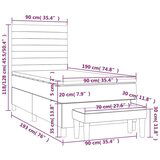 Box spring krevet s madracem tamnozeleni 90x190 cm baršunasti | shoptok.hr