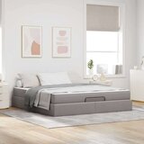 vidaXL Konstrukcija postelje s shranjevanjem Taupe 180 x 200 cm blago | Shoptok.si
