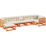  7-dijelni set vrtnih sofa s jastucima voštano smeđi od borovine | shoptok.hr
