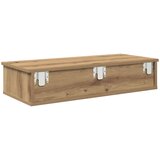 vidaXL Stenska polica s predali artisan hrast 80x34x17 cm inž. les | Shoptok.si