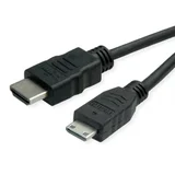 HDMI priključni kabel HDMI A utikač, HDMI Mini C utikač 2 m crna 11445580 bez halogena HDMI kabel