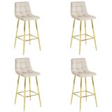  Barski stolac ARCETO - Bež Baršun / Zlatne Noge x 4 | shoptok.hr