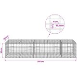  Gabion s žicom debljine 3,5 mm i mrežom 5x10 cm 250x100x50 cm | shoptok.hr