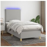  Box spring s madracem LED svjetlosivi 80x200 cm tkanina | shoptok.hr