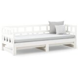  Dnevni ležaj na izvlačenje bijeli 2x(90x200)cm masivna borovina | Eponuda.com