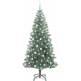  Umjetno Božićno Drvo s Snježnim Flokom i LED Svjetlom 210 cm | shoptok.hr