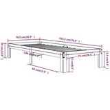  Posteljni okvir bel iz trdnega lesa 75x190 cm 2FT6, (20906108) | Shoptok.si