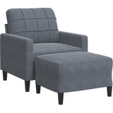  Fotelja s tabureom tamnosiva 60 cm baršunasta | shoptok.hr