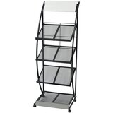 vidaXL stalak za časopise 47x40x134 cm crno bijeli A4 | shoptok.hr