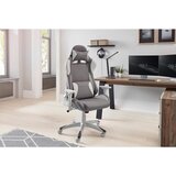Livetastic GAMING STOL umetna masa, tekstil siva, bela | Shoptok.si