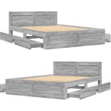  Okvir za krevet s uzglavljem boja sivog hrasta 120x190cm drveni | Eponuda.com