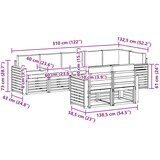  Set vanjskih sofa 8 pcs Bijela i bež 310 x 132,5 x 73 cm | shoptok.hr