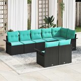  Sjedeća garnitura za vrt 8 kom. Crna poliratan 297,5 x 132,5 x 69 cm | shoptok.hr