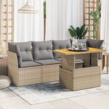 vidaXL 5-dijelni vrtni set sofa s jastucima bež od poliratana | shoptok.hr