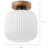  Stropna svetiljka HARMA WOOD 1xE27/15W/230V hrast/bela prečnik 20 cm | Eponuda.com
