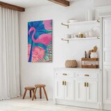  Slika - Pink Flamingo - Abstract Flamingo Against Palms and Ice Cubes 40x60 Standard | shoptok.hr
