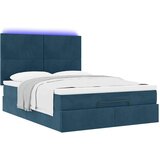  Otomanski krevet s madracima&LED tamnoplavi 140x190cm baršun | Eponuda.ba