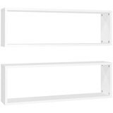  Kockaste zidne police 2 kom bijele 80 x 15 x 26 5 cm od iverice | shoptok.hr