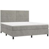  Box spring postelja z vzmetnico svetlo siva 160x200 cm žamet, (20902437) | Shoptok.si