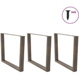  Noge jedilne mize V-oblika 3 kosi naravno jeklo 100x(72-73,3)cm, (21828598) | Shoptok.si