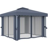  Sjenica sa zastorom 3 x 3 m antracit aluminijska | shoptok.hr
