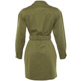 Trendyol Khaki Belted Buttoned Dress | Shoptok.si