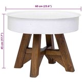 vidaXL stolić za kavu od masivnog obnovljenog drva 60 x 45 cm bijeli | shoptok.hr