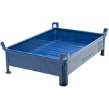 Heson posoda za zlaganje iz jeklene pločevine, nizka izvedba, zaprte stene, šxd 1000 x 1200 mm, nosilnost 2000 kg, modra, od 1 kosa Cene