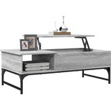  Stolić za kavu siva boja hrasta 100x50x35 cm od drva i metala | shoptok.hr