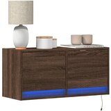 vidaXL Zidni TV ormarić s LED svjetlima boja hrasta 80x31x38 cm Cijene