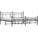 Metalni okvir kreveta uzglavlje i podnožje crni 193x203 cm | shoptok.hr