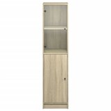  Visoka komoda sa staklenim vratima boja hrasta 35 x 37 x 142 cm Smeđa | shoptok.hr