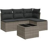 Maison Chic Seti vrtnega pohištva - Vrtna garnitura - Vrtni pohištvo set 5-delna z blazinami siv poli ratan, (21820481) | Shoptok.si