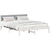  Kovinska posteljna konstrukcija z vzglavjem Bela in svetlo siva, (5000084791) | Shoptok.si