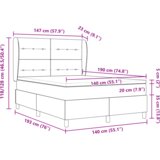 Box Spring Krevet s Madracem Svijetlosiva 140x190 cm Tkanina | shoptok.hr