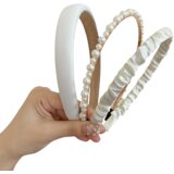 INF eleganten biserni naglavni trak za ženske, 3 kosi white, (21296944) | Shoptok.si