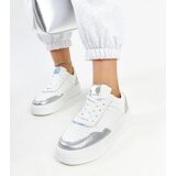 Gemre White-silver sneakers on a thicker sole Rumai | Shoptok.si