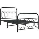 Metalni okvir kreveta uzglavlje i podnožje crni 107x203 cm | shoptok.hr