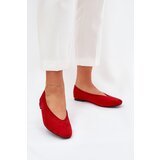 Boto Classic Ballet Flats Made Of Eco Suede Red Osallin | Shoptok.si