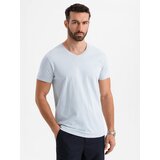 Ombre BASIC men's classic cotton tee-shirt with a crew neckline - light grey | shoptok.hr