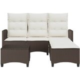  3-dijelni set vrtnih sofa s jastucima smeđi od poliratana L | Eponuda.ba