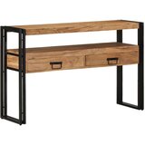 vidaXL Stranske mize Naravni les, črna Trden akacijev les, kovina | Shoptok.si