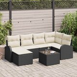  Set sofe s jastukom s pohranom 7 pcs Crna i bijela poliratan | shoptok.hr