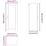 vidaXL Stenska kuhinjska omarica s polico Siva Sonoma 40 x 31 x 100 cm | Shoptok.si